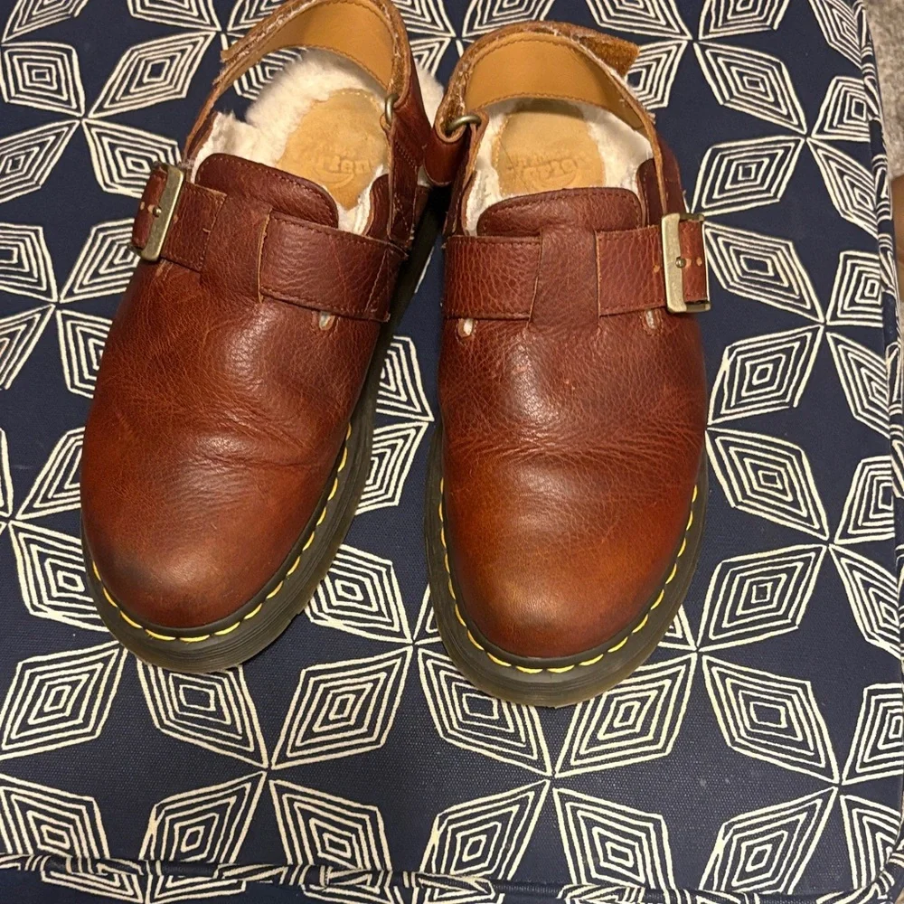 Dr. Martens Brown Leather Mules - Picture 1 of 3